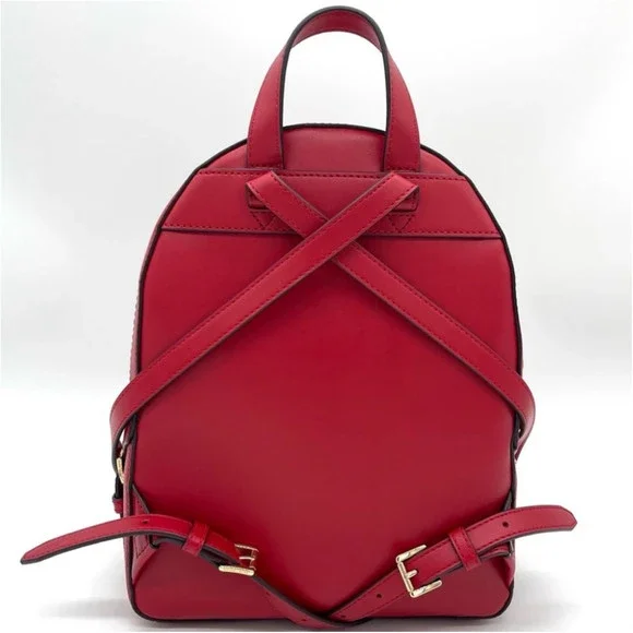 Michael Kors Jaycee Medium Pebbled Leather Backpack Chili - Picture 10 of 10